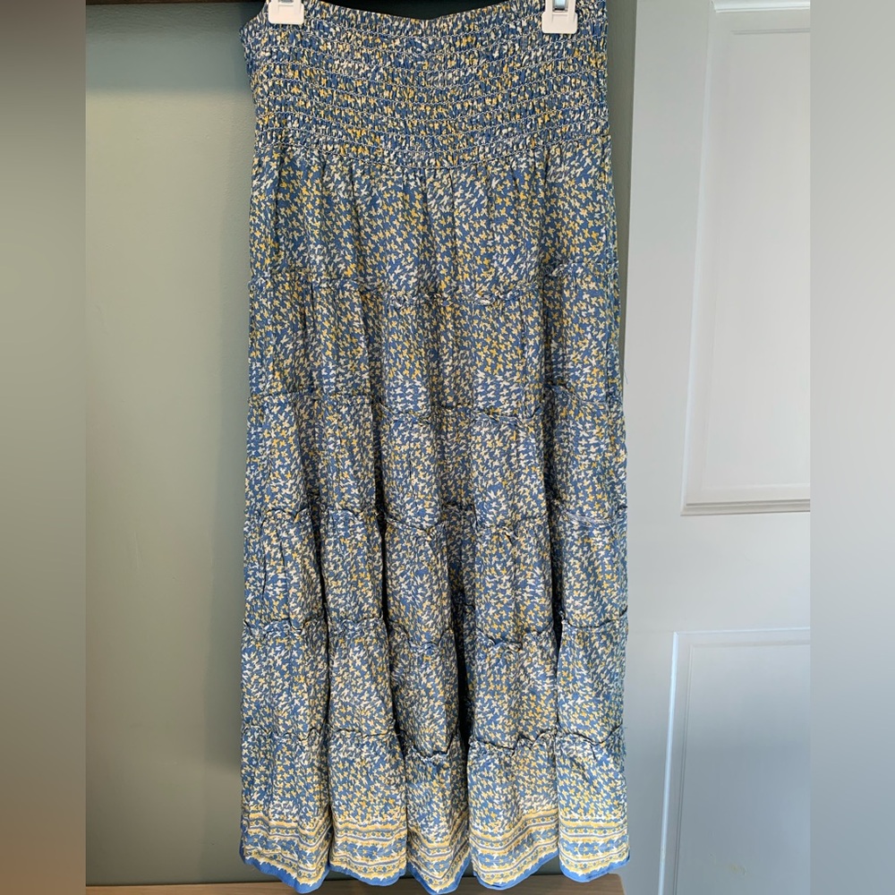 Butterfly Print Midi Skirt